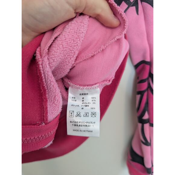 VTG Disney Tokyo All Over Print Pink Minnie Daisy Full Zip Hoodie - Picture 5 of 10